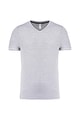 Heren T-shirt V Hals Kariban K374 OXFORD GREY-NAVY-WHITE